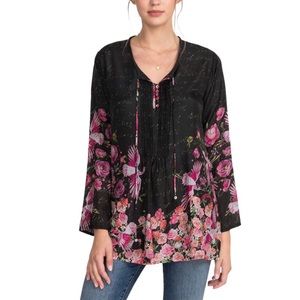 JOHNNY WAS Nerissa Top Silk Bohemian Blouse